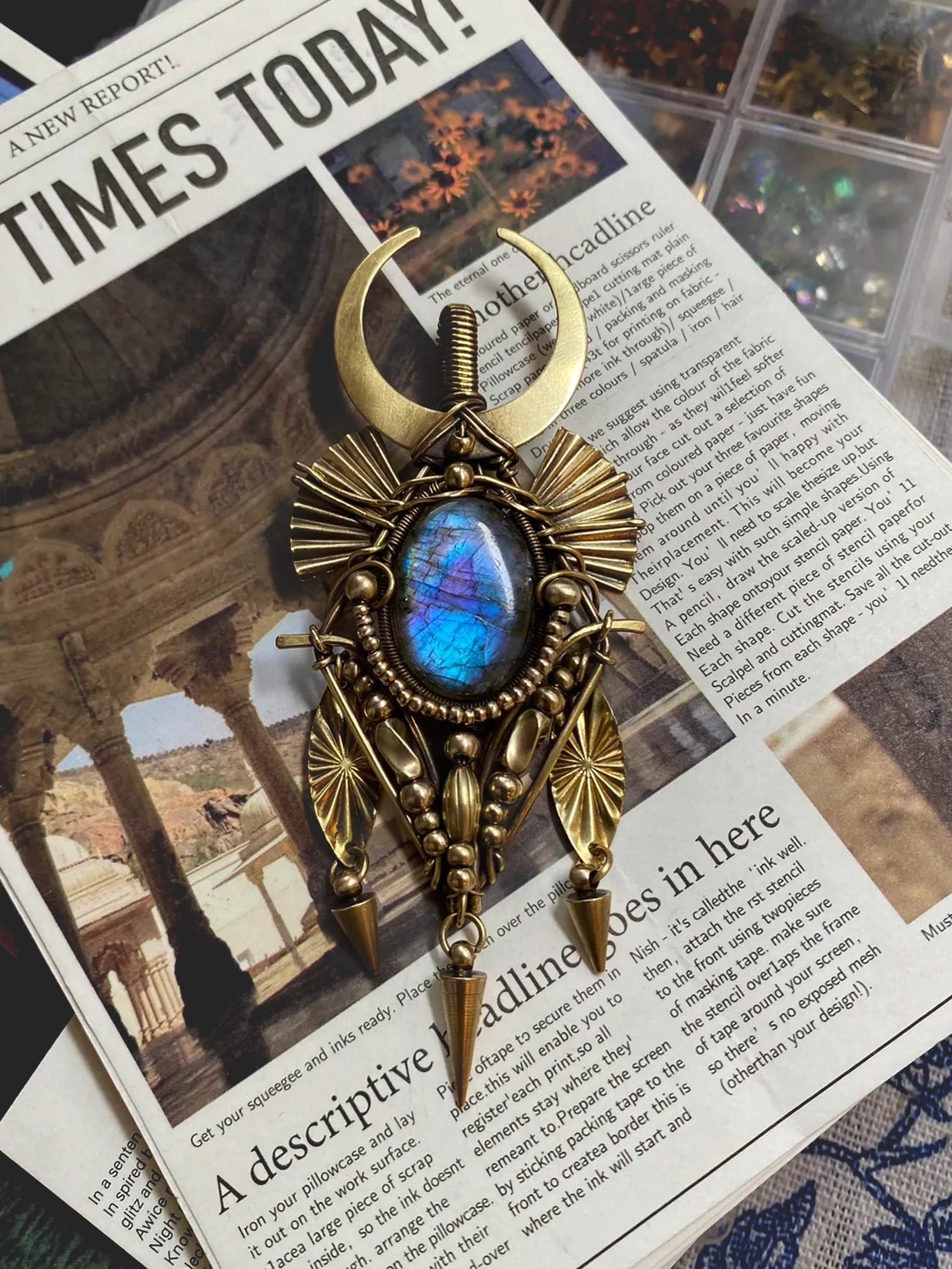 Handmade Moon Goddess Amulet Pendant