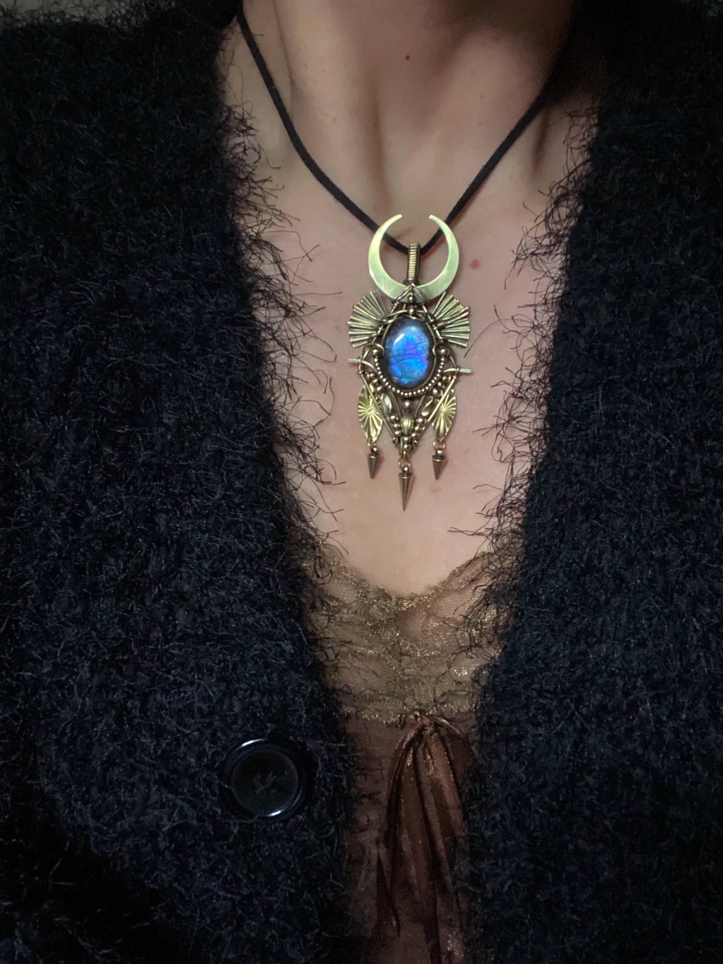 Handmade Moon Goddess Amulet Pendant