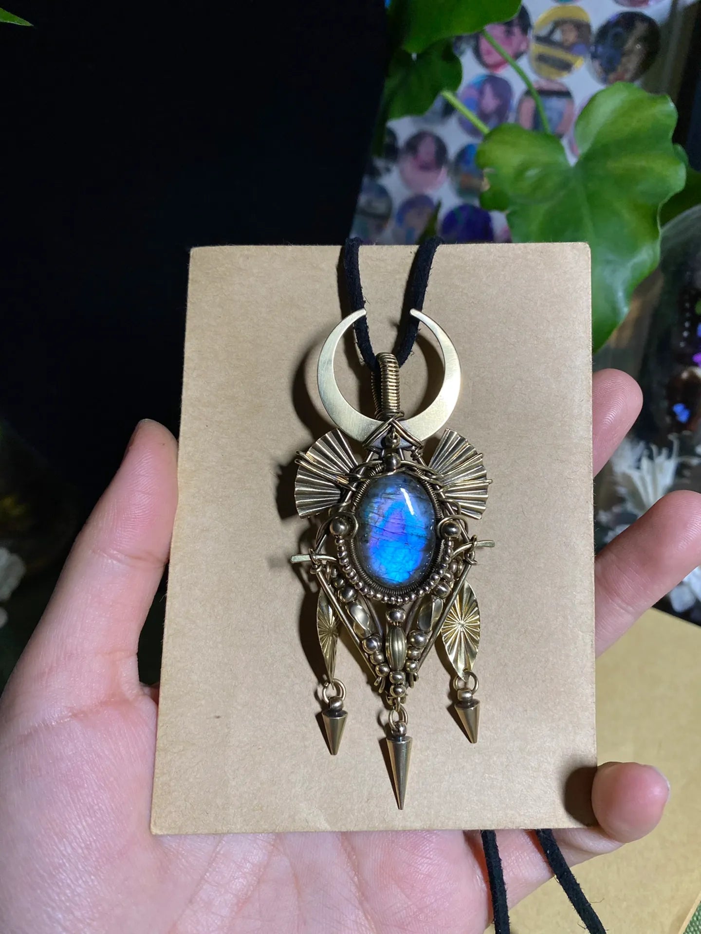 Handmade Moon Goddess Amulet Pendant