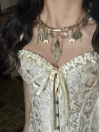 Verdant Crescent & Cross choker