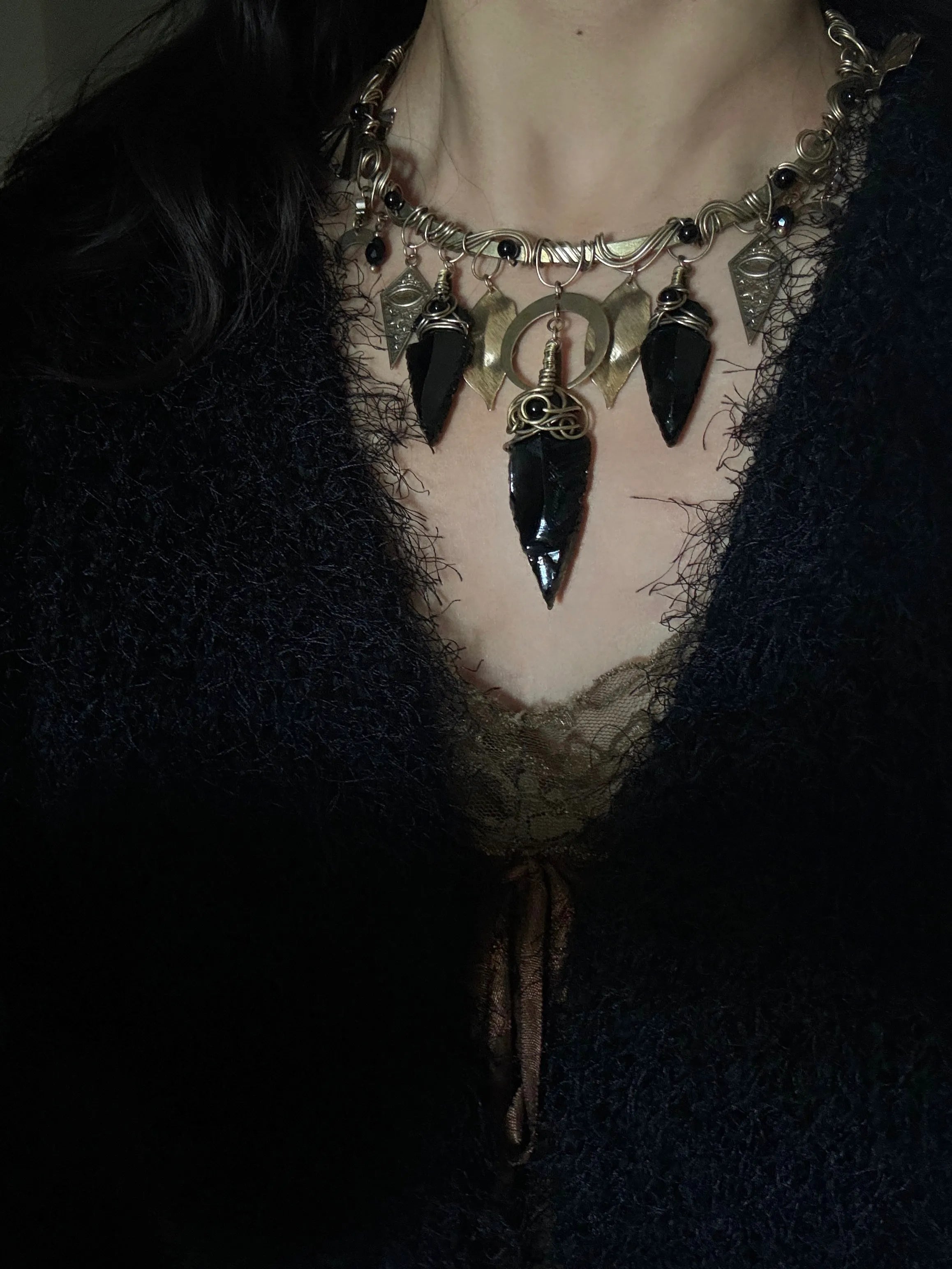 Obsidian Witch Choker