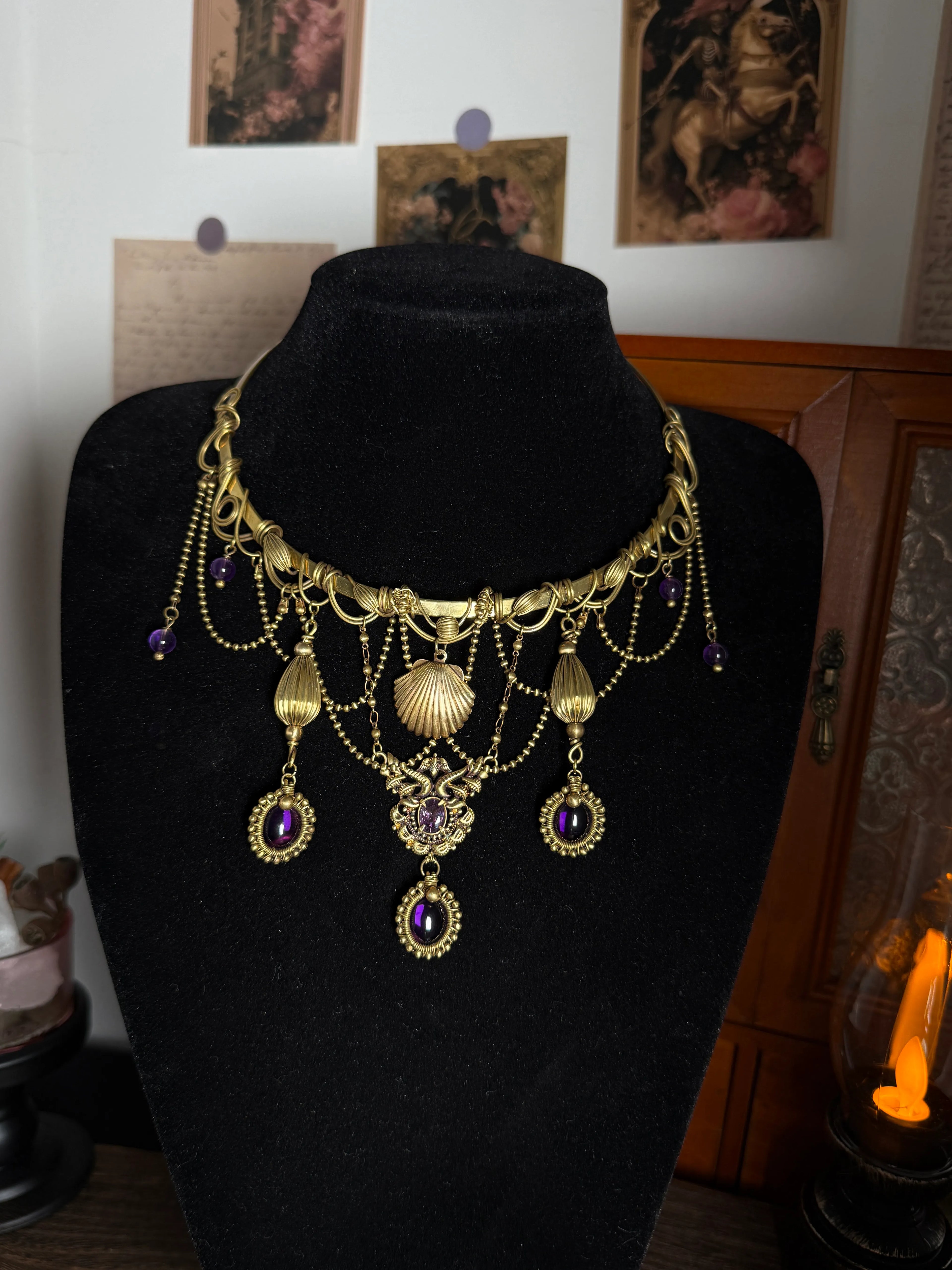 Crimson Sea Witch Choker & Amethyst